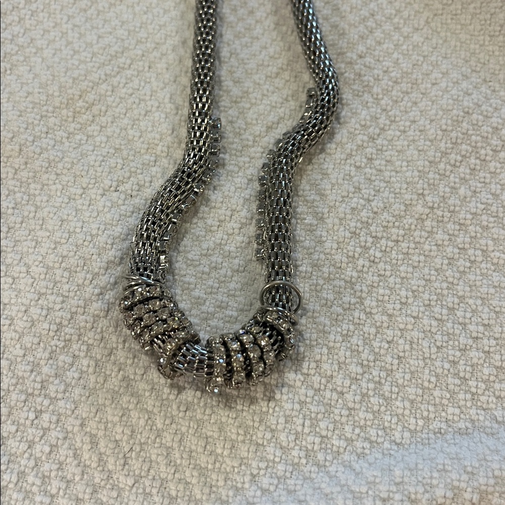 Silver Mesh Knot Necklace